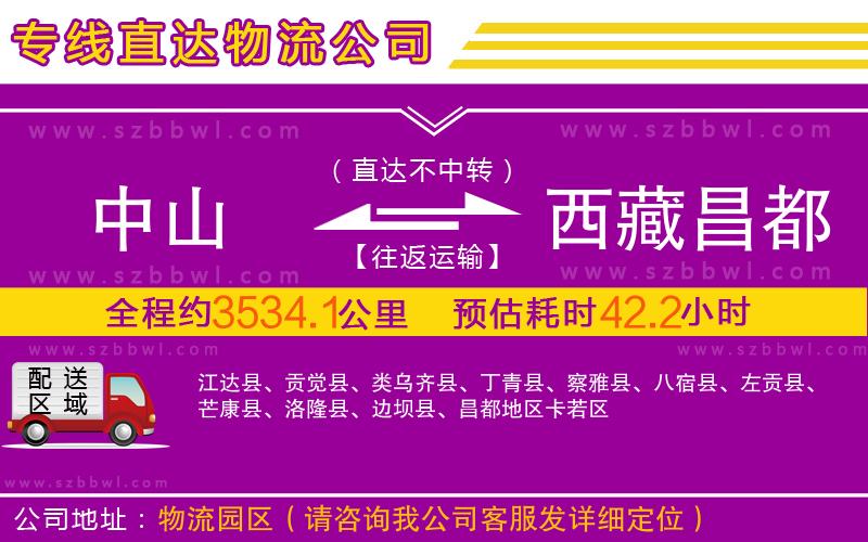 中山到西藏昌都地區(qū)物流專線