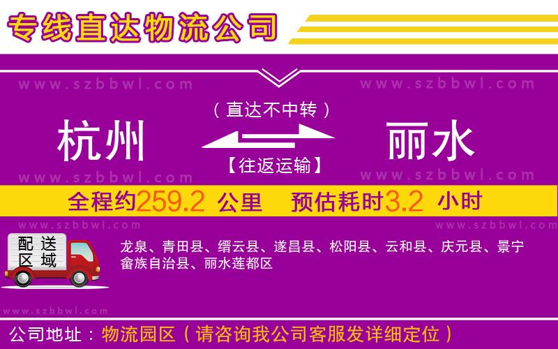 杭州到麗水物流專線