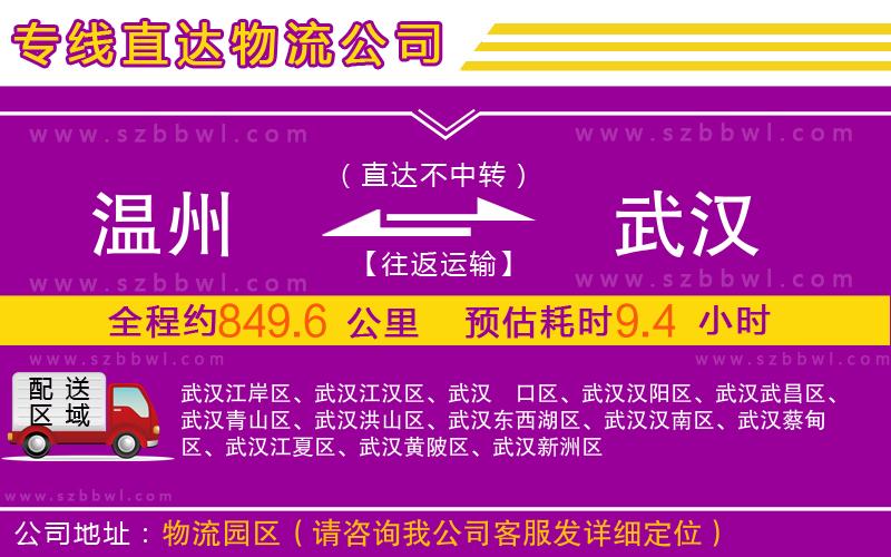 溫州到武漢物流專線