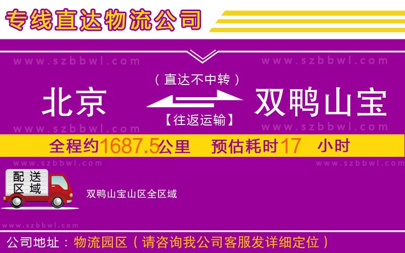 北京到雙鴨山寶山區(qū)物流公司