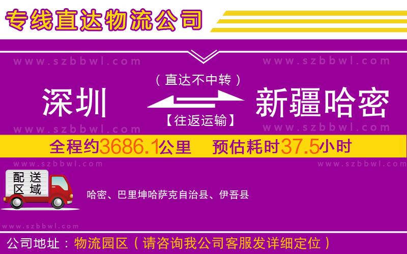 深圳到新疆哈密地區(qū)物流專線