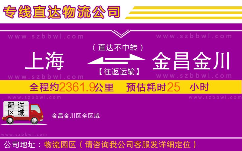 上海到金昌金川區(qū)物流專線
