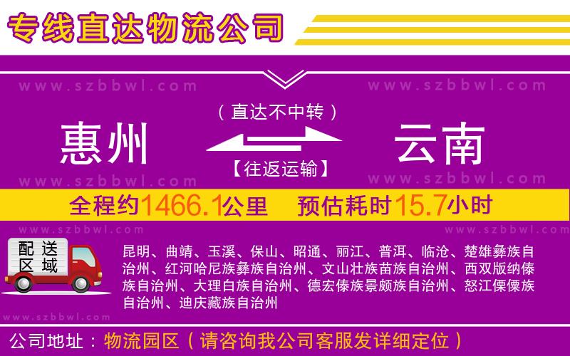 惠州到云南物流專線