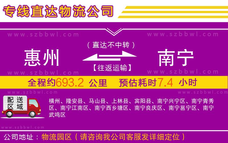 惠州到南寧物流專(zhuān)線