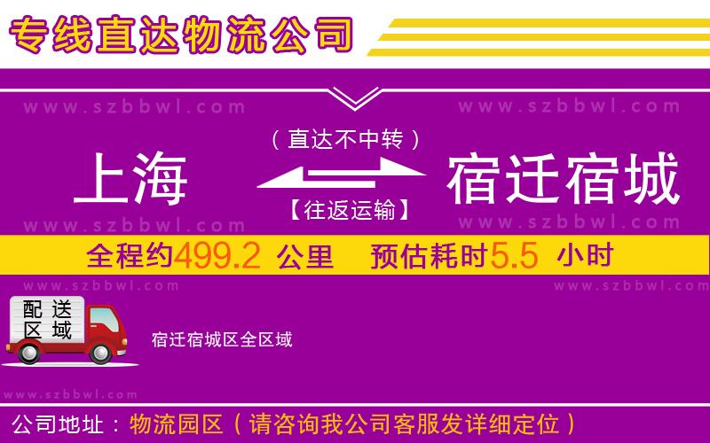 上海到宿遷宿城區(qū)物流專線