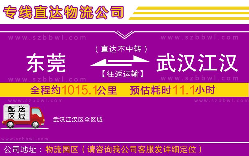 東莞到武漢江漢區(qū)物流公司