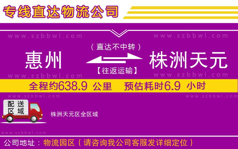 惠州到株洲天元區(qū)物流公司
