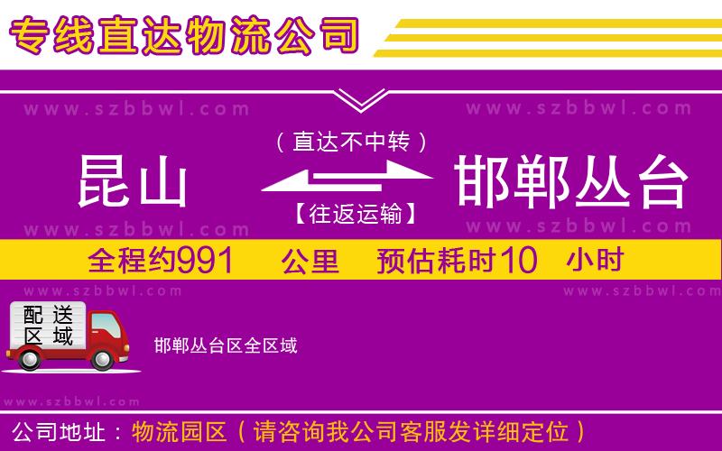 昆山到邯鄲叢臺區(qū)貨運專線