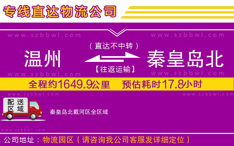 溫州到秦皇島北戴河區(qū)物流公司