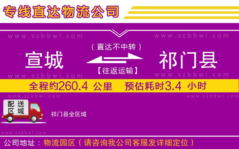 宣城到祁門縣物流專線